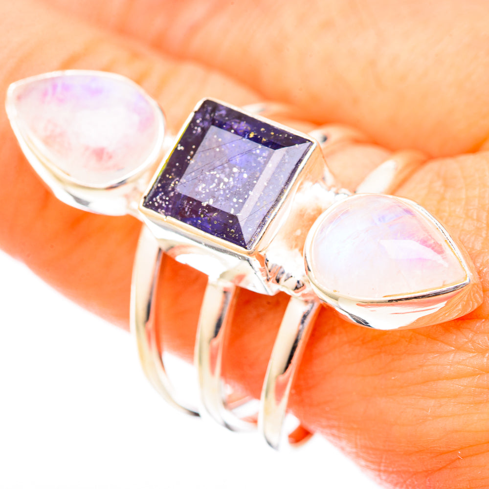 Rainbow Moonstone Rings handcrafted by Anasilvercos - RING122959