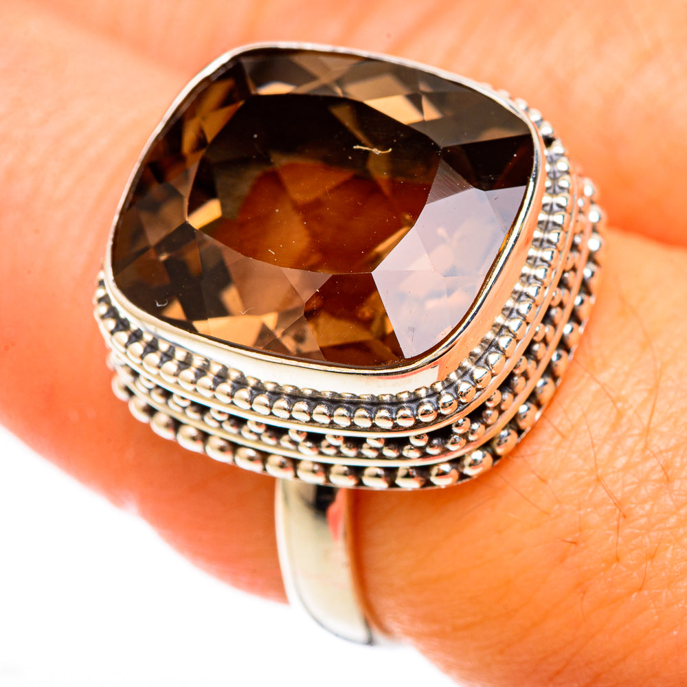 Smoky Quartz Rings handcrafted by Anasilvercos - RING122978