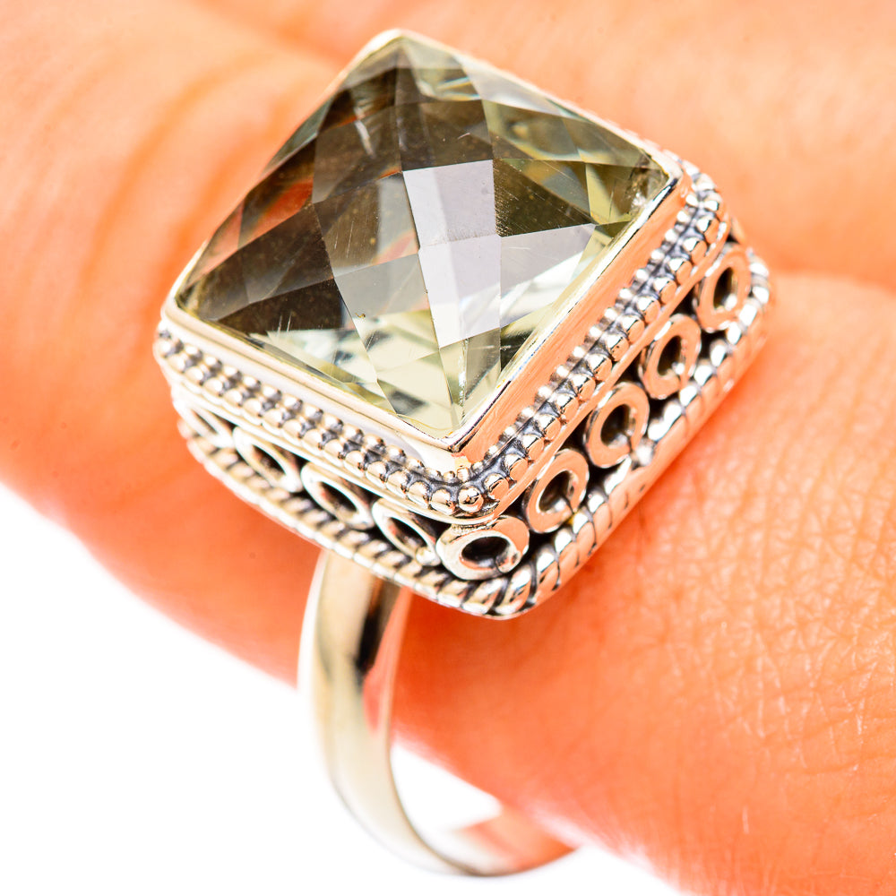 Green Amethyst Rings handcrafted by Anasilvercos - RING123001
