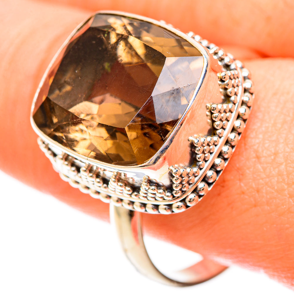 Smoky Quartz Rings handcrafted by Anasilvercos - RING123023