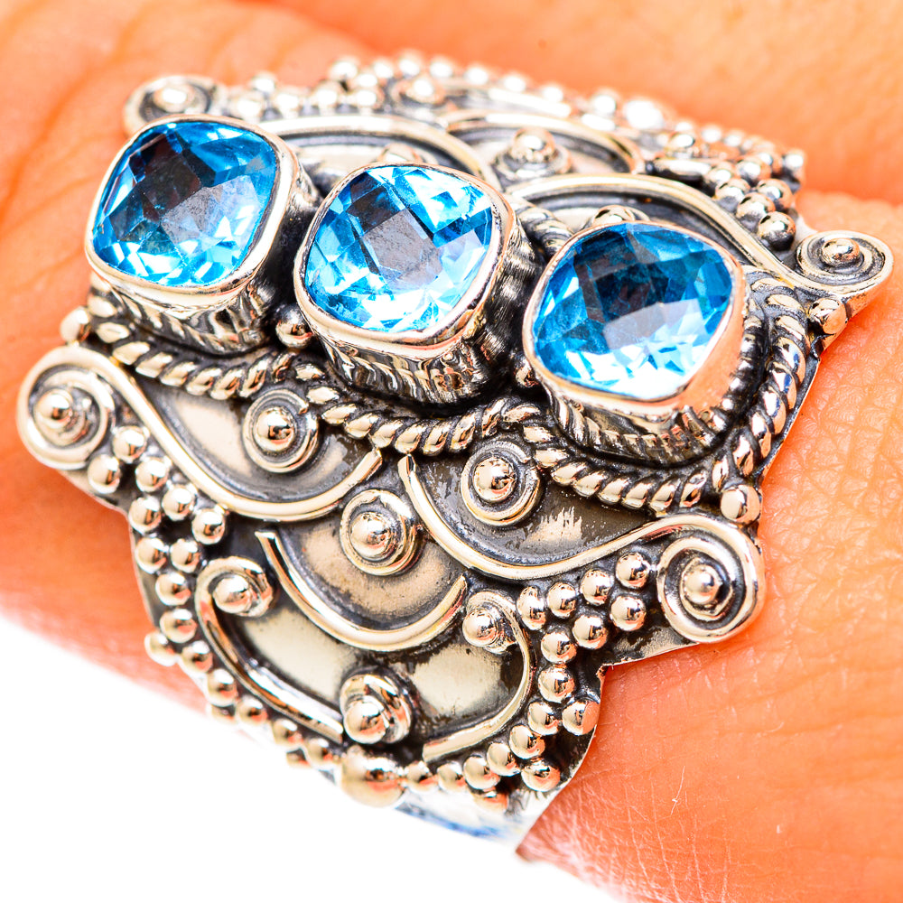 Swiss Blue Topaz Rings handcrafted by Anasilvercos - RING123077