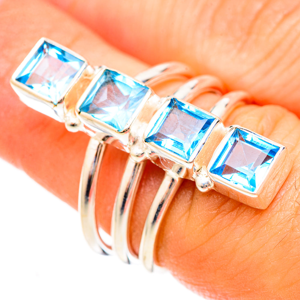 Blue Topaz Rings handcrafted by Anasilvercos - RING123124