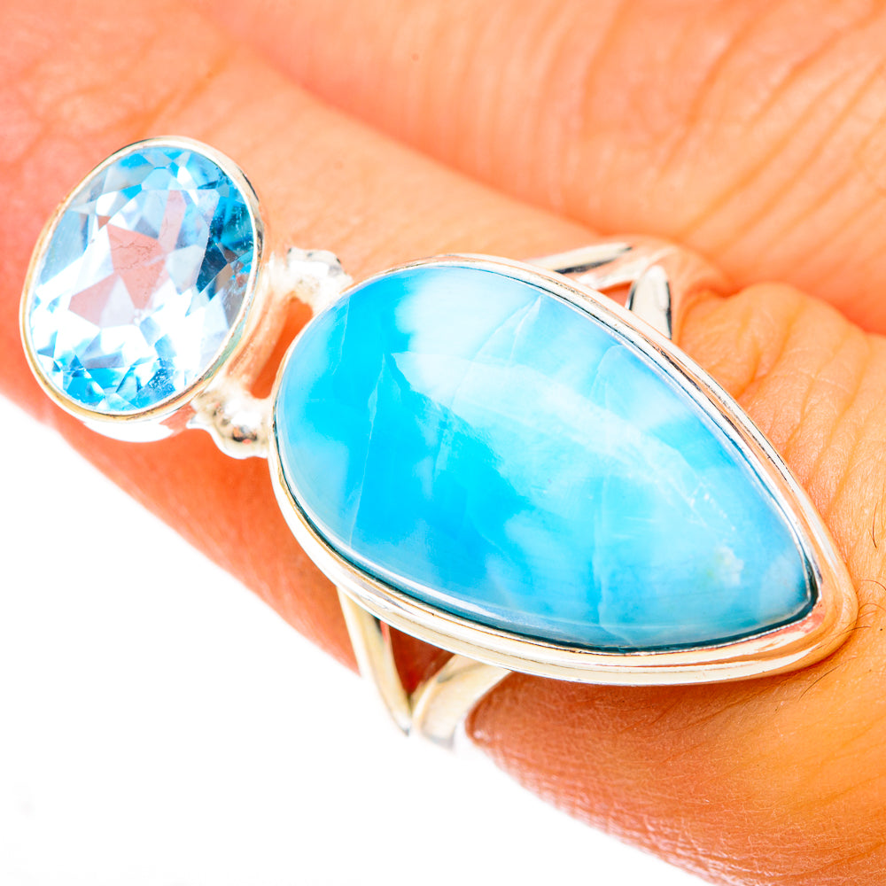Larimar Rings handcrafted by Anasilvercos - RING123125
