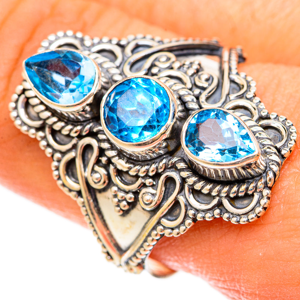 Swiss Blue Topaz Rings handcrafted by Anasilvercos - RING123127
