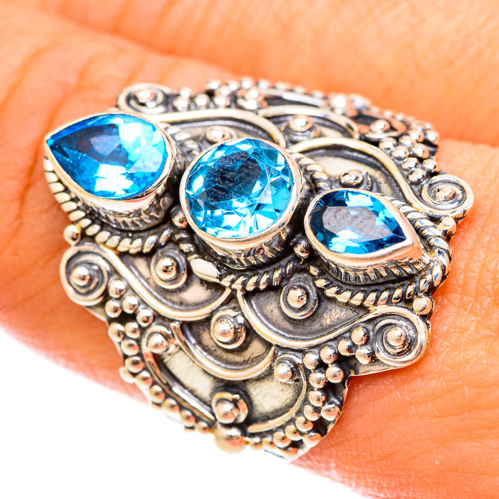 Swiss Blue Topaz Rings handcrafted by Anasilvercos - RING123138