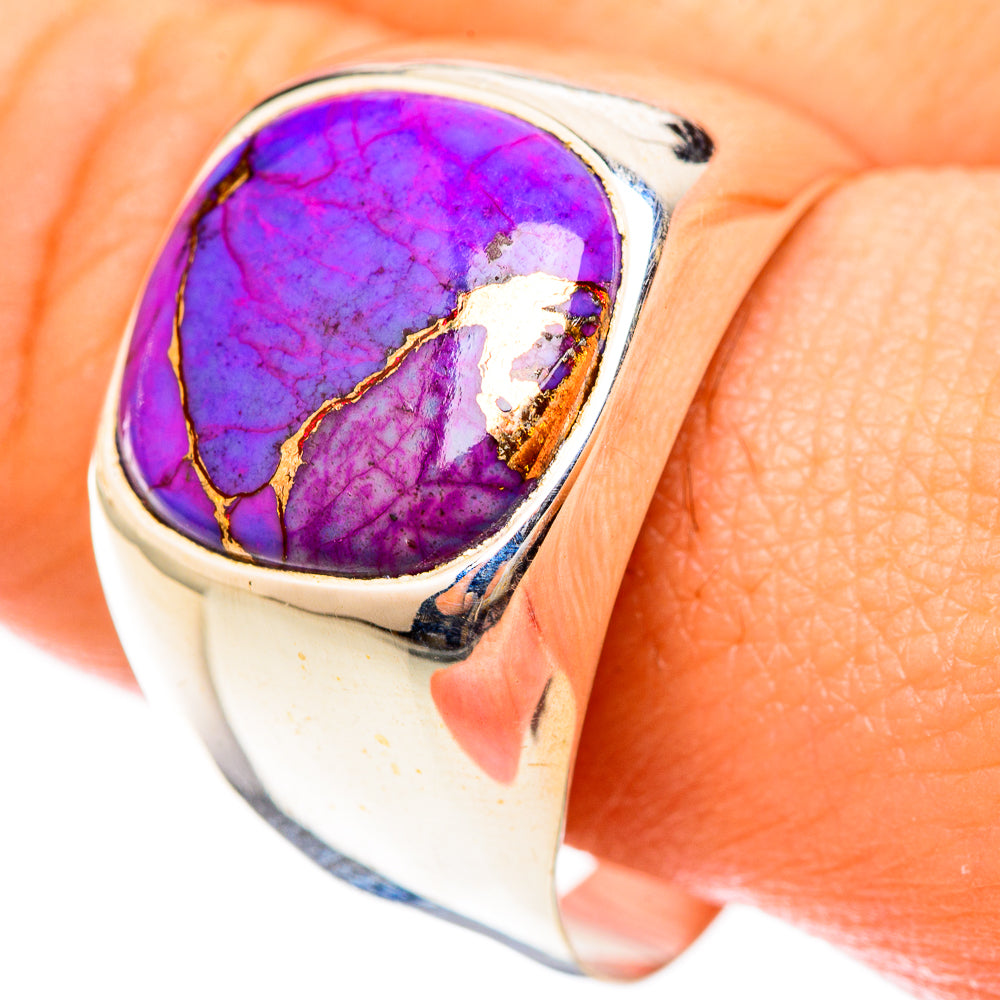 Purple Copper Composite Turquoise Rings handcrafted by Anasilvercos - RING123182