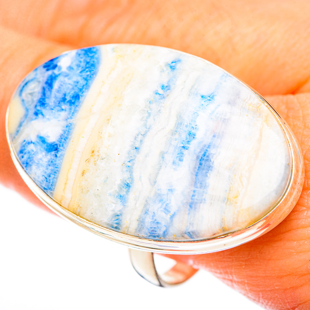Blue Scheelite Rings handcrafted by Anasilvercos - RING123223
