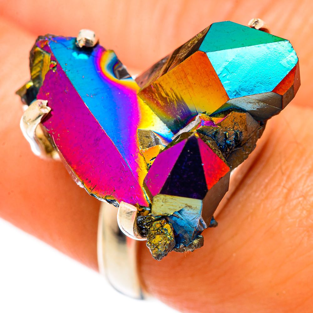 Titanium Sunshine Druzy Rings handcrafted by Anasilvercos - RING123241