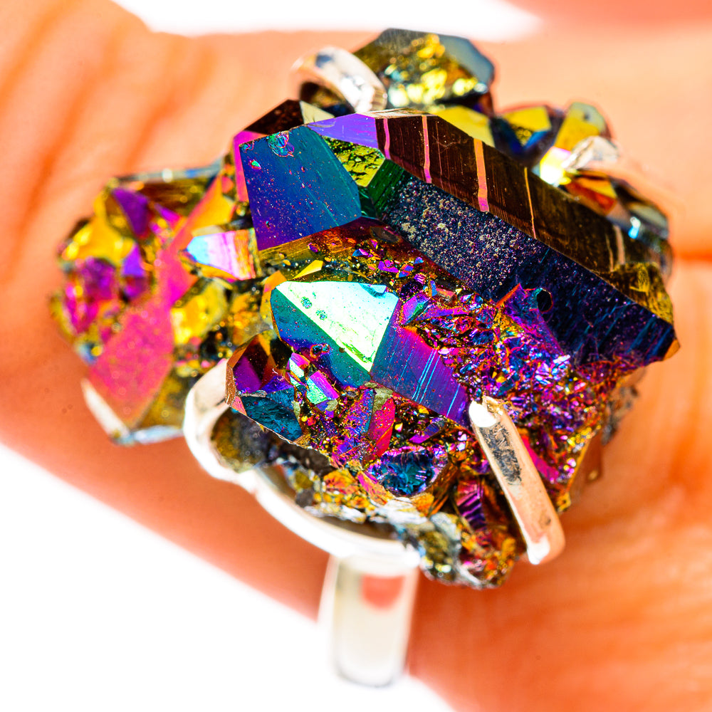Titanium Sunshine Druzy Rings handcrafted by Anasilvercos - RING123275