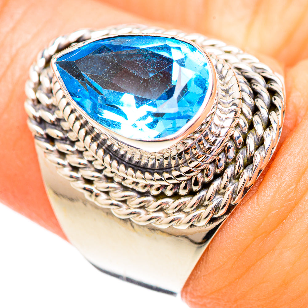 Swiss Blue Topaz Rings handcrafted by Anasilvercos - RING123282
