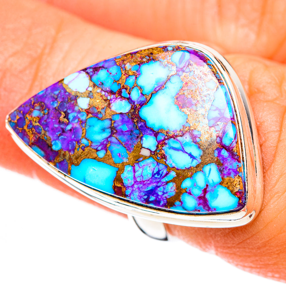 Purple Copper Composite Turquoise Rings handcrafted by Anasilvercos - RING123294