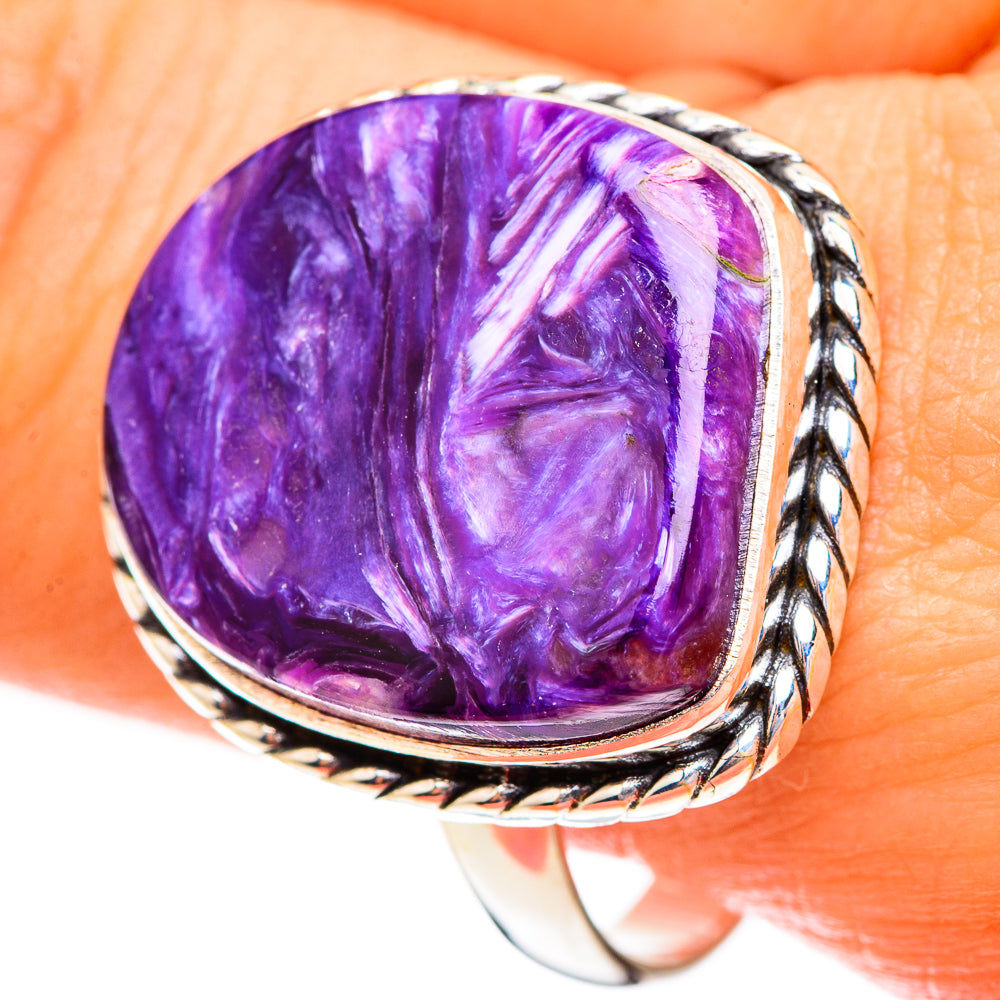 Charoite Rings handcrafted by Anasilvercos - RING123358