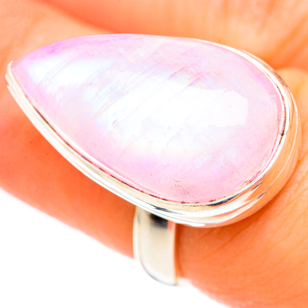 Pink Moonstone Rings handcrafted by Anasilvercos - RING123391