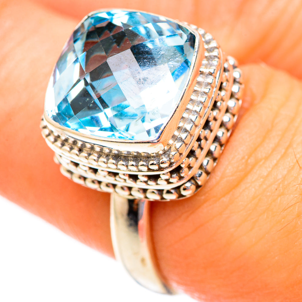 Swiss Blue Topaz Rings handcrafted by Anasilvercos - RING123402