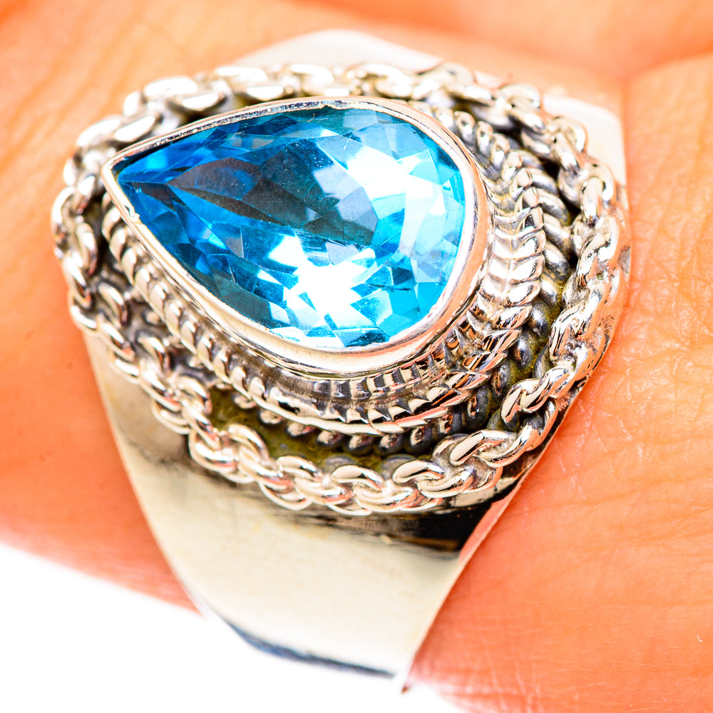 Swiss Blue Topaz Rings handcrafted by Anasilvercos - RING123429