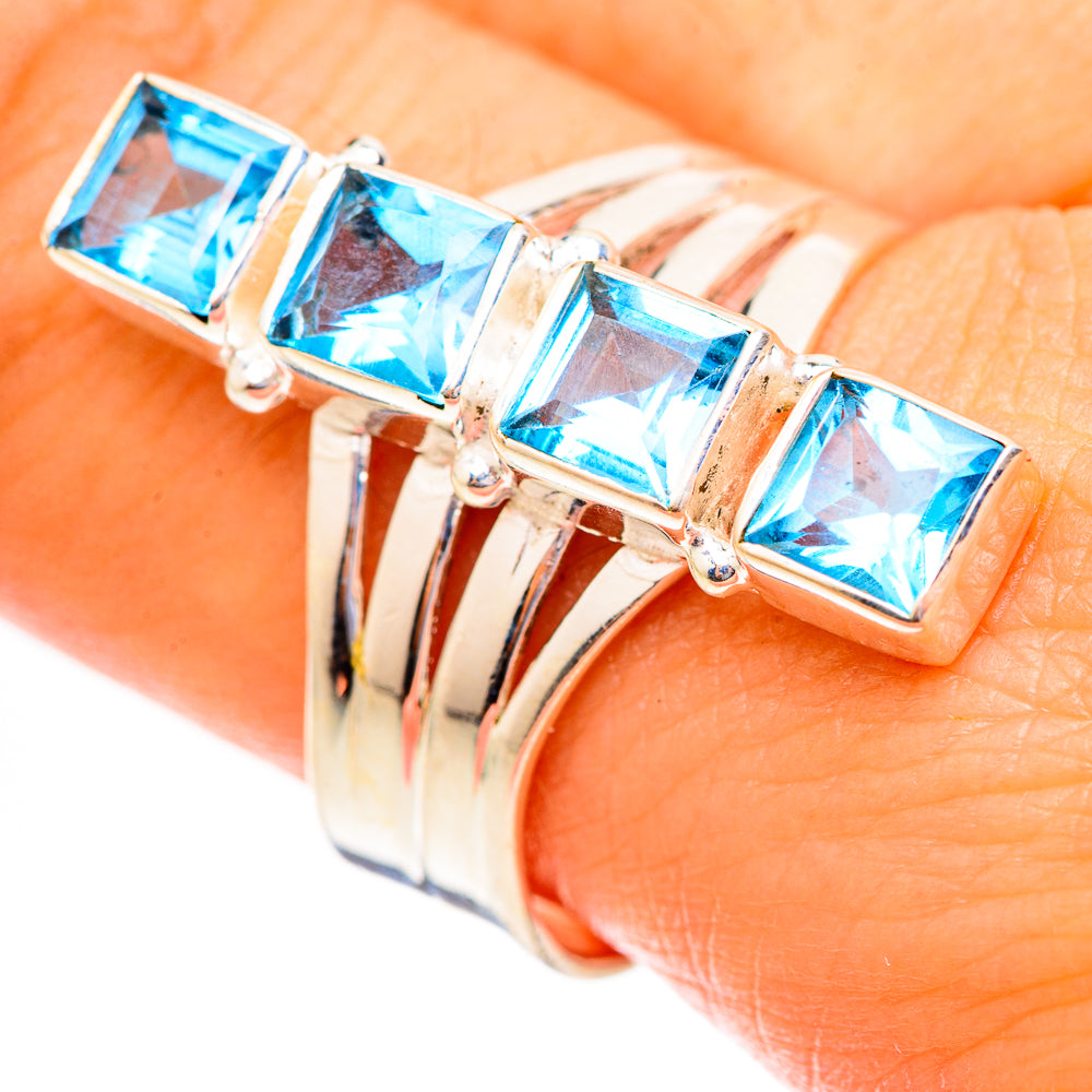 Swiss Blue Topaz Rings handcrafted by Anasilvercos - RING123430