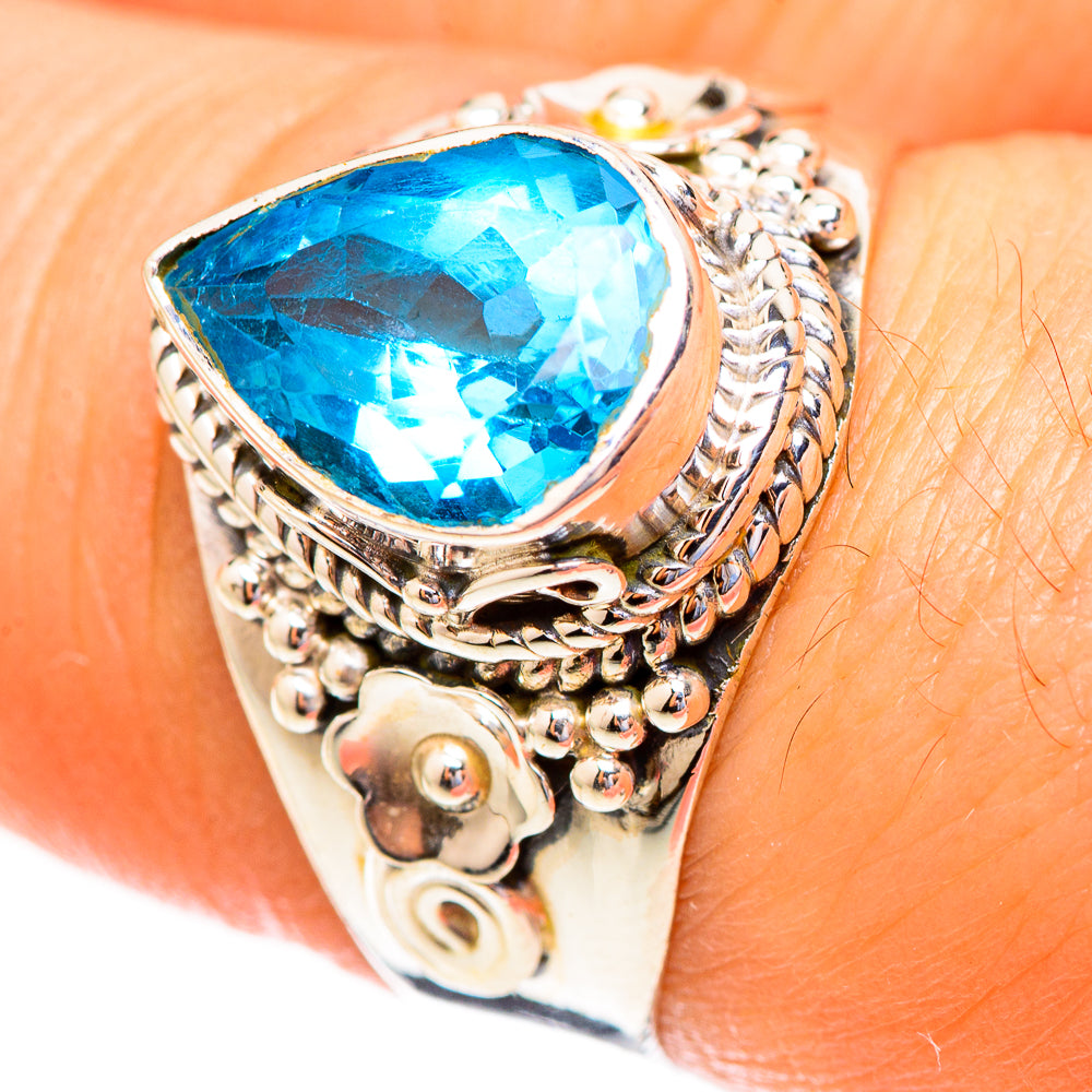 Swiss Blue Topaz Rings handcrafted by Anasilvercos - RING123436