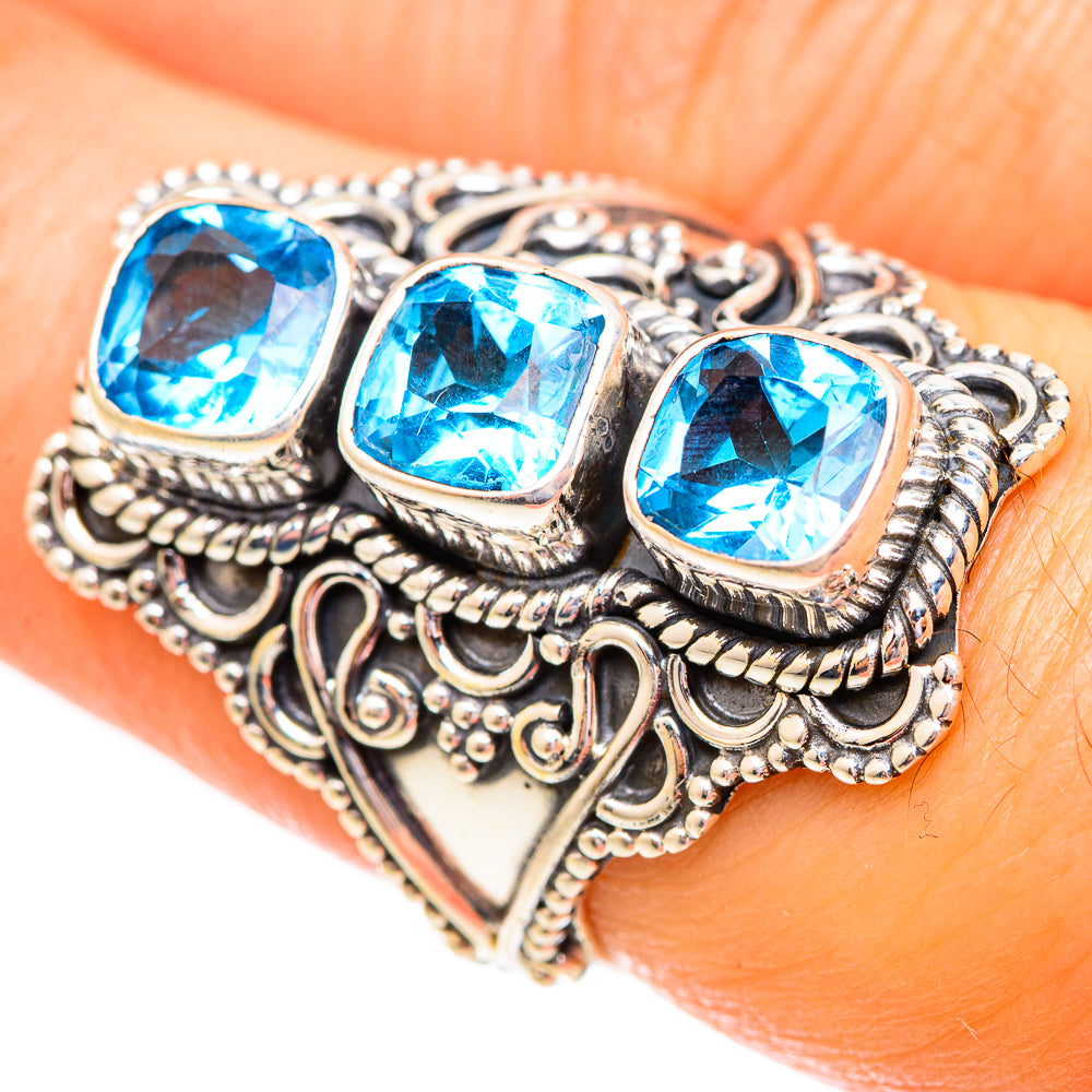 Swiss Blue Topaz Rings handcrafted by Anasilvercos - RING123440