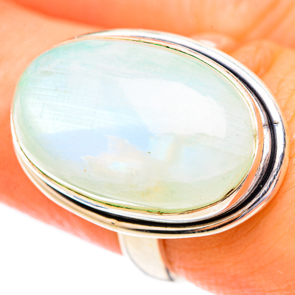 Green Moonstone Rings handcrafted by Anasilvercos - RING123462