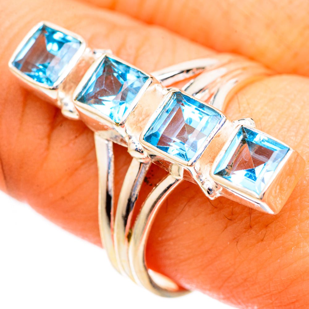 Swiss Blue Topaz Rings handcrafted by Anasilvercos - RING123467