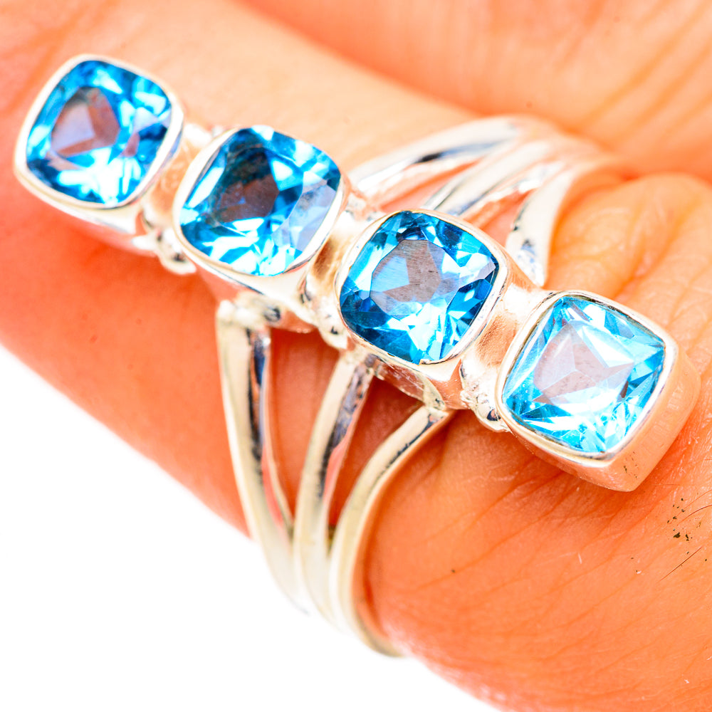 Swiss Blue Topaz Rings handcrafted by Anasilvercos - RING123471