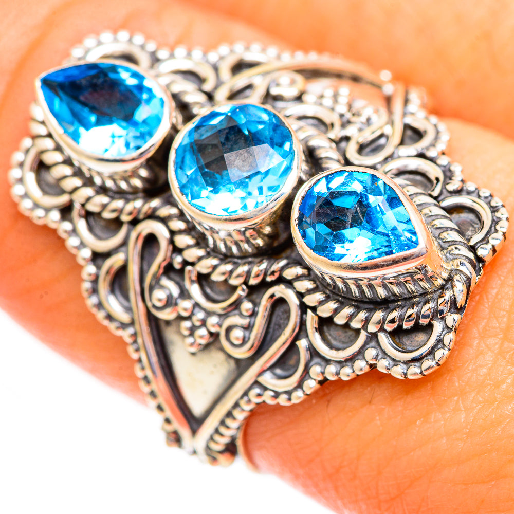 Swiss Blue Topaz Rings handcrafted by Anasilvercos - RING123472