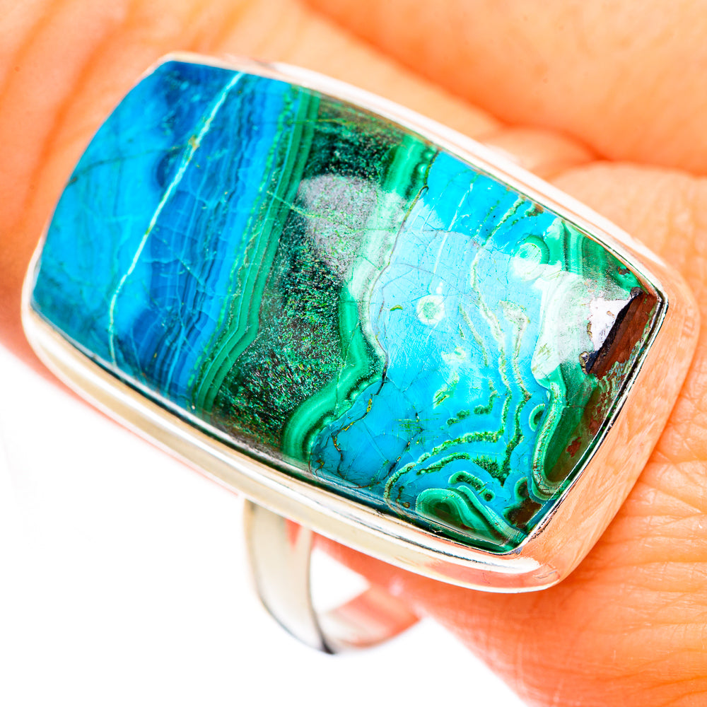 Malachite In Chrysocolla Rings handcrafted by Anasilvercos - RING123487