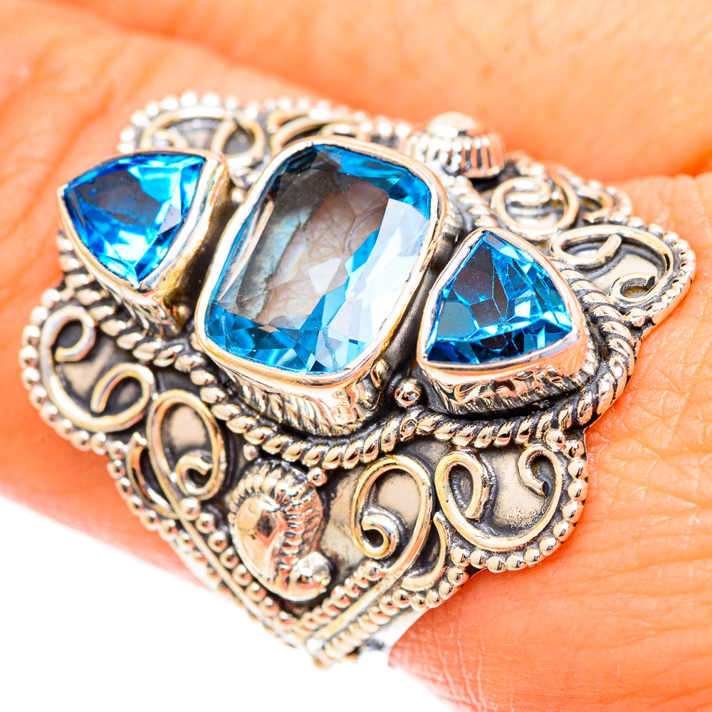 Swiss Blue Topaz Rings handcrafted by Anasilvercos - RING123488
