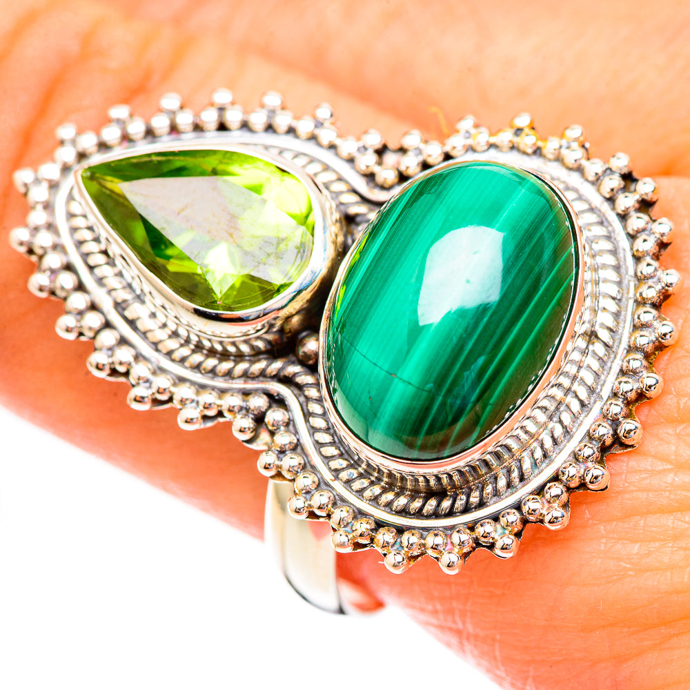 Malachite Rings handcrafted by Anasilvercos - RING123491