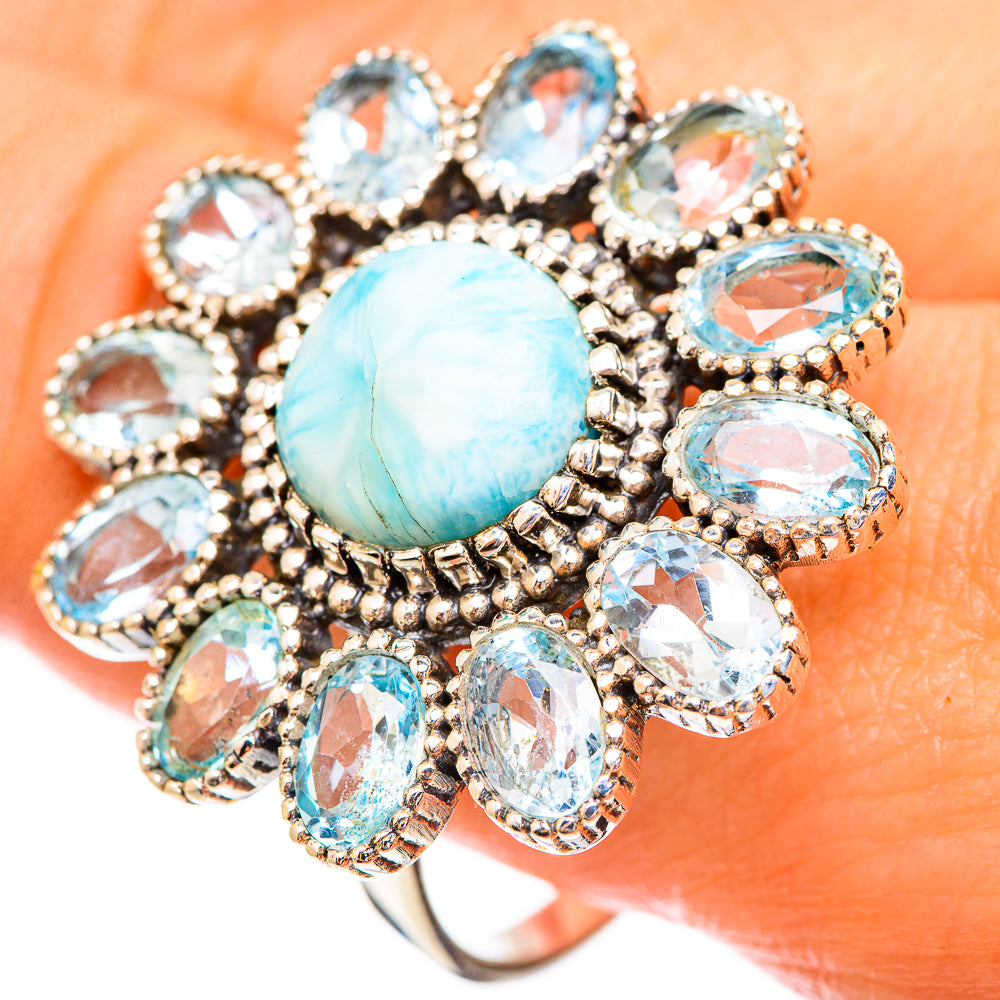 Larimar Rings handcrafted by Anasilvercos - RING123507