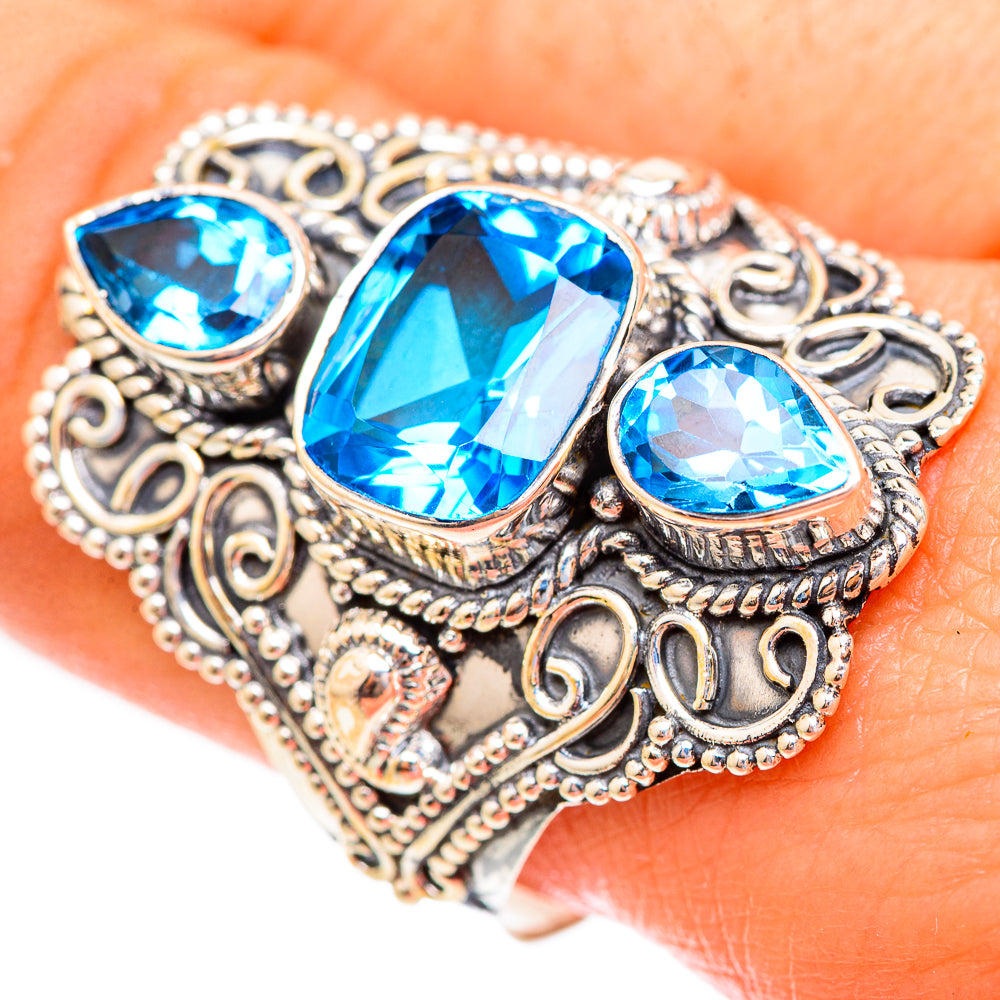 Swiss Blue Topaz Rings handcrafted by Anasilvercos - RING123515