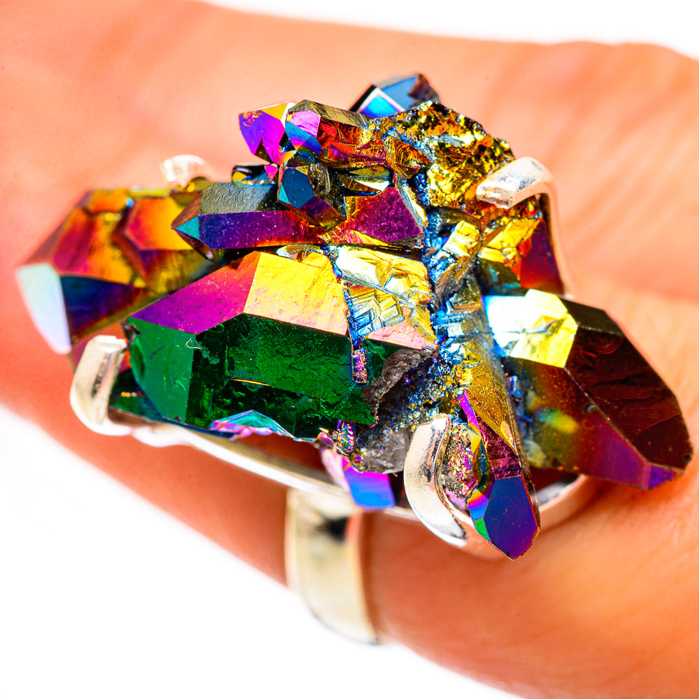 Titanium Sunshine Druzy Rings handcrafted by Anasilvercos - RING123525