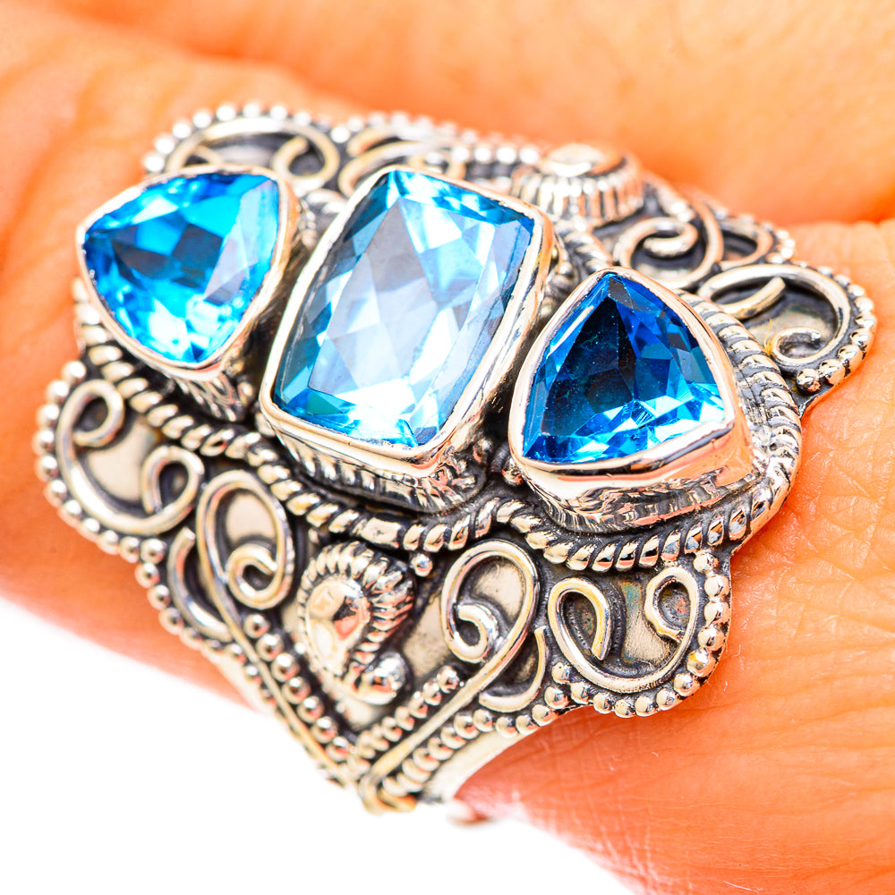 Swiss Blue Topaz Rings handcrafted by Anasilvercos - RING123567