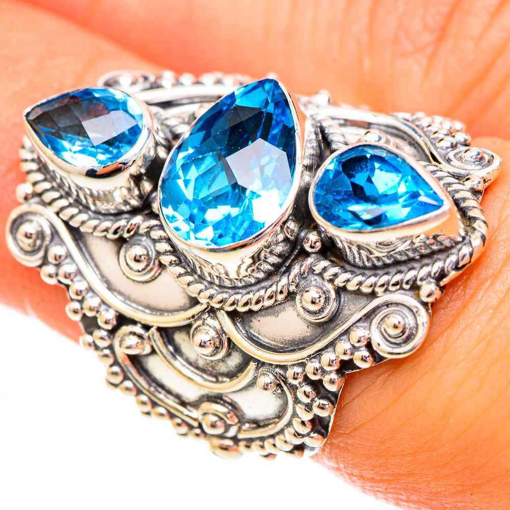 Swiss Blue Topaz Rings handcrafted by Anasilvercos - RING123571