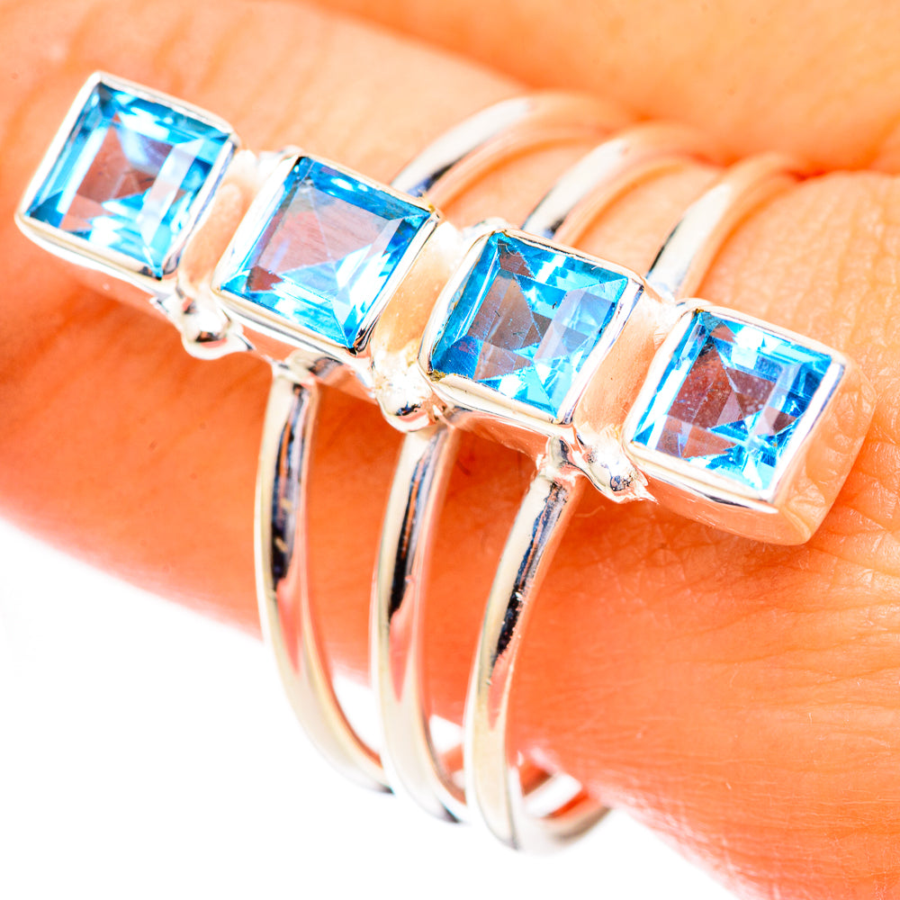 Swiss Blue Topaz Rings handcrafted by Anasilvercos - RING123611