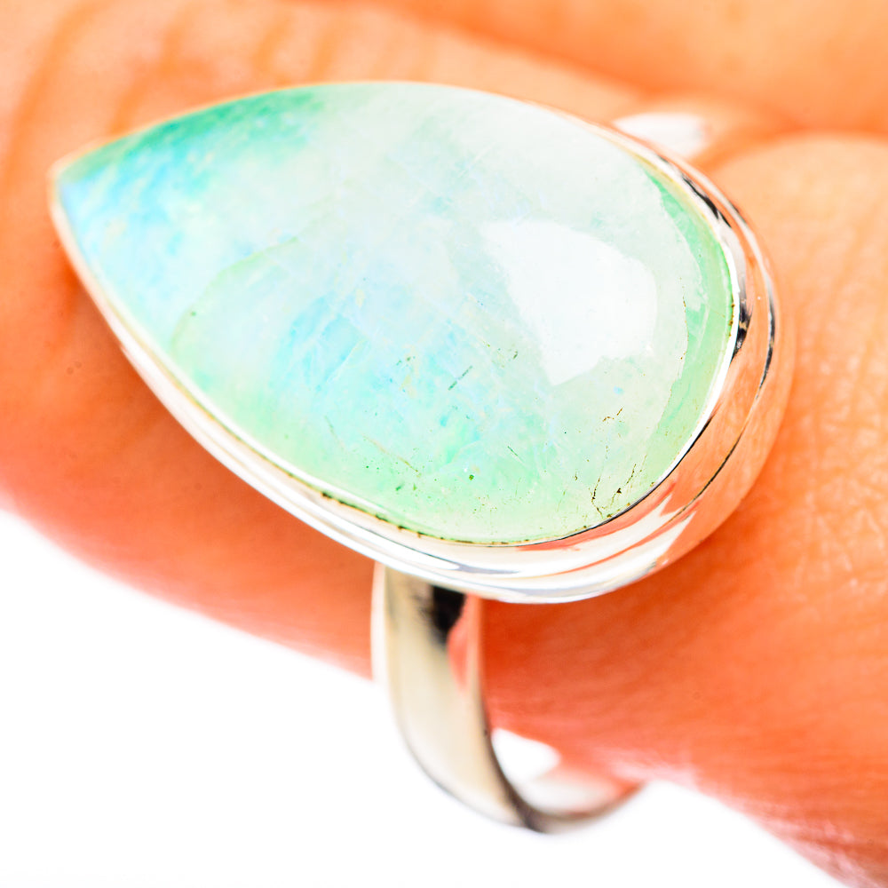 Green Moonstone Rings handcrafted by Anasilvercos - RING123614