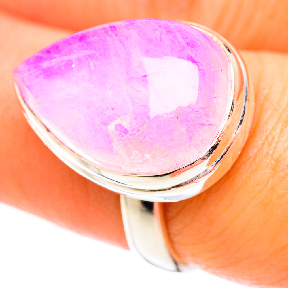 Pink Moonstone Rings handcrafted by Anasilvercos - RING123619
