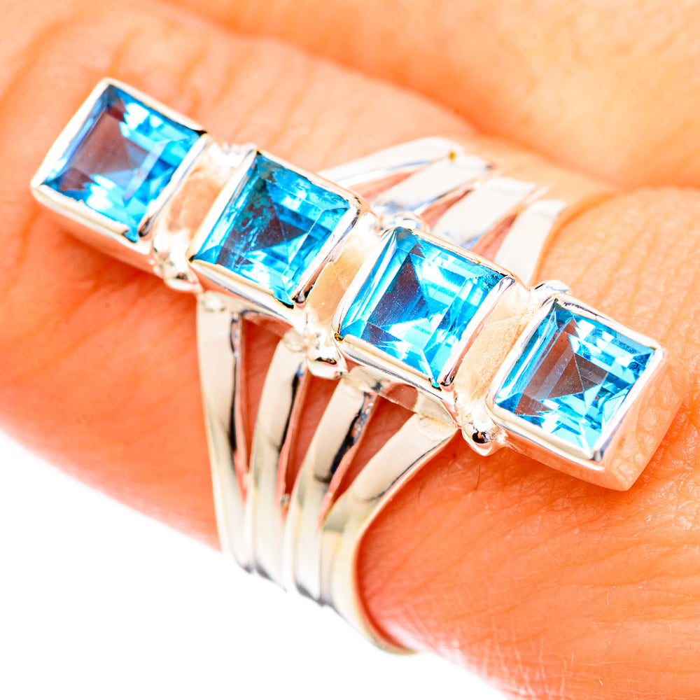 Swiss Blue Topaz Rings handcrafted by Anasilvercos - RING123629