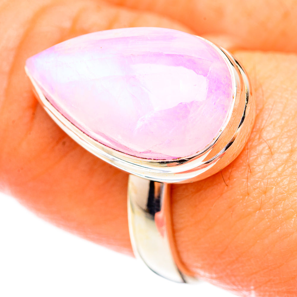 Pink Moonstone Rings handcrafted by Anasilvercos - RING123639