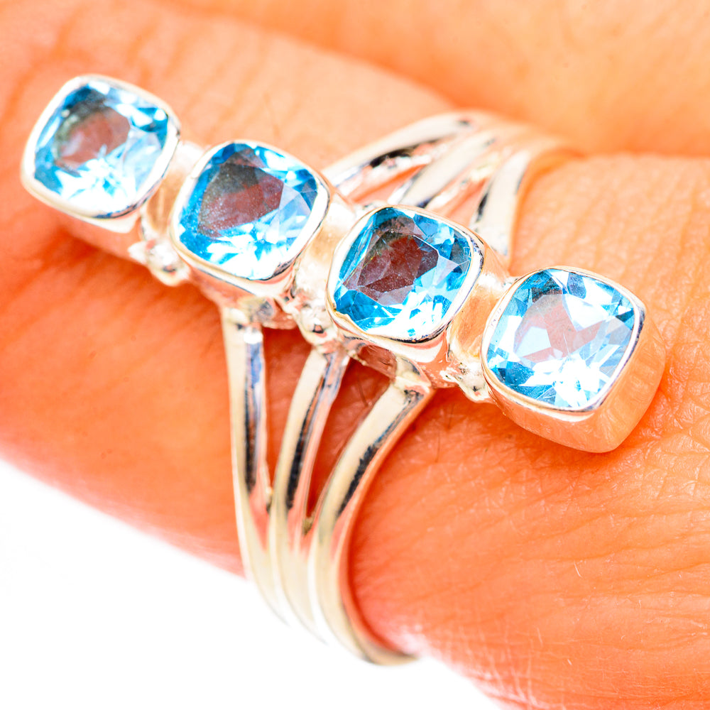 Swiss Blue Topaz Rings handcrafted by Anasilvercos - RING123653