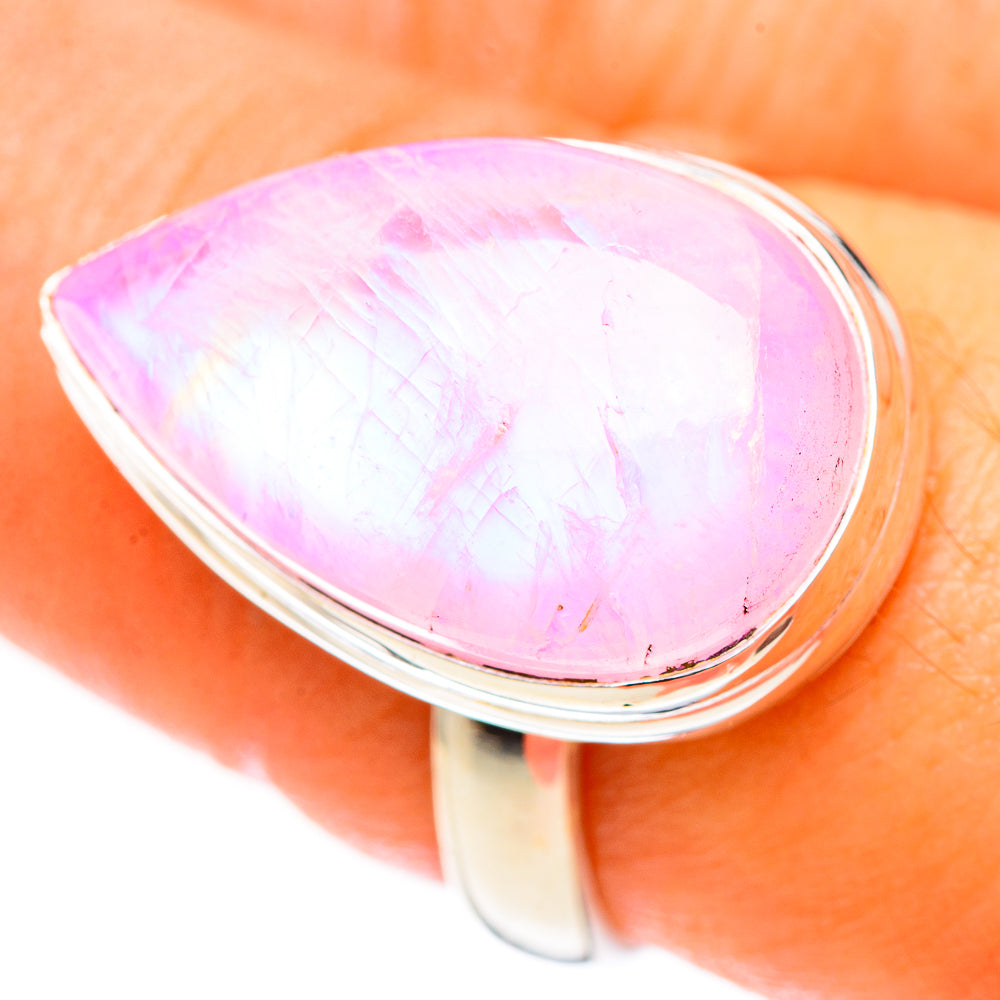 Pink Moonstone Rings handcrafted by Anasilvercos - RING123658