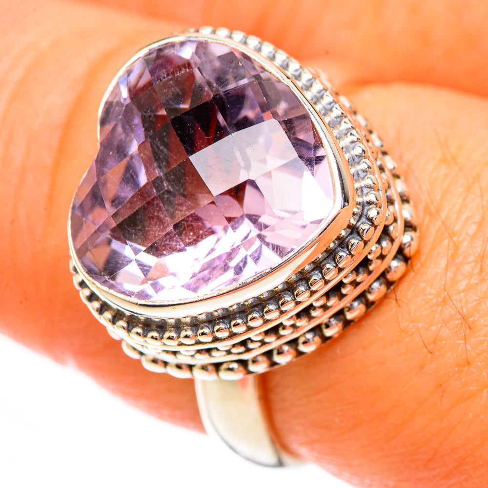 Pink Amethyst Rings handcrafted by Anasilvercos - RING123662