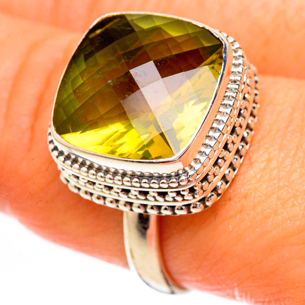 Lemon Quartz Rings handcrafted by Anasilvercos - RING123669