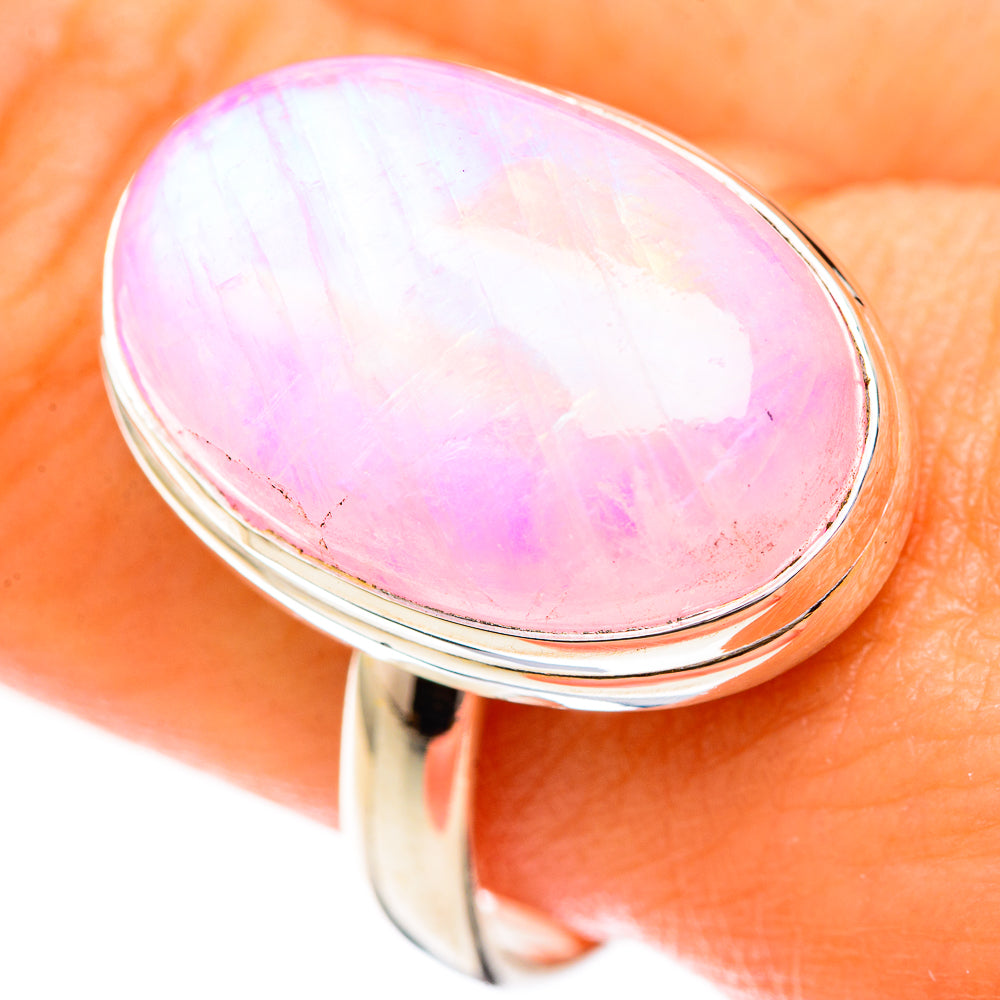 Pink Moonstone Rings handcrafted by Anasilvercos - RING123678