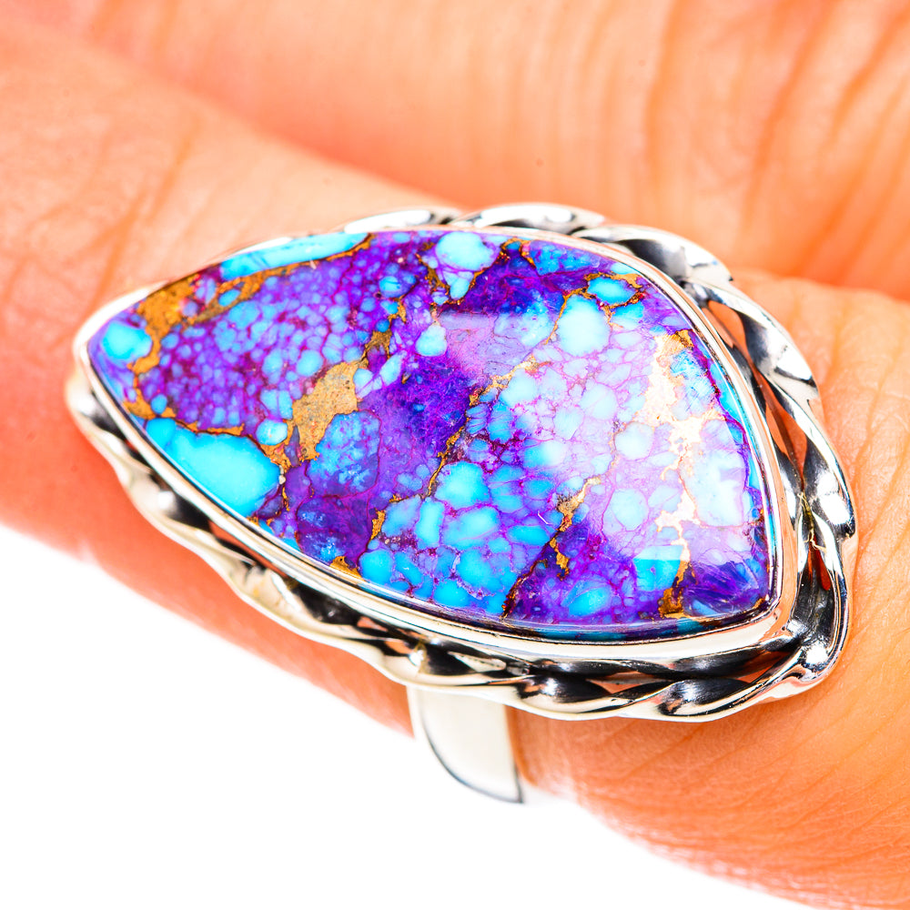 Purple Copper Composite Turquoise Rings handcrafted by Anasilvercos - RING123681