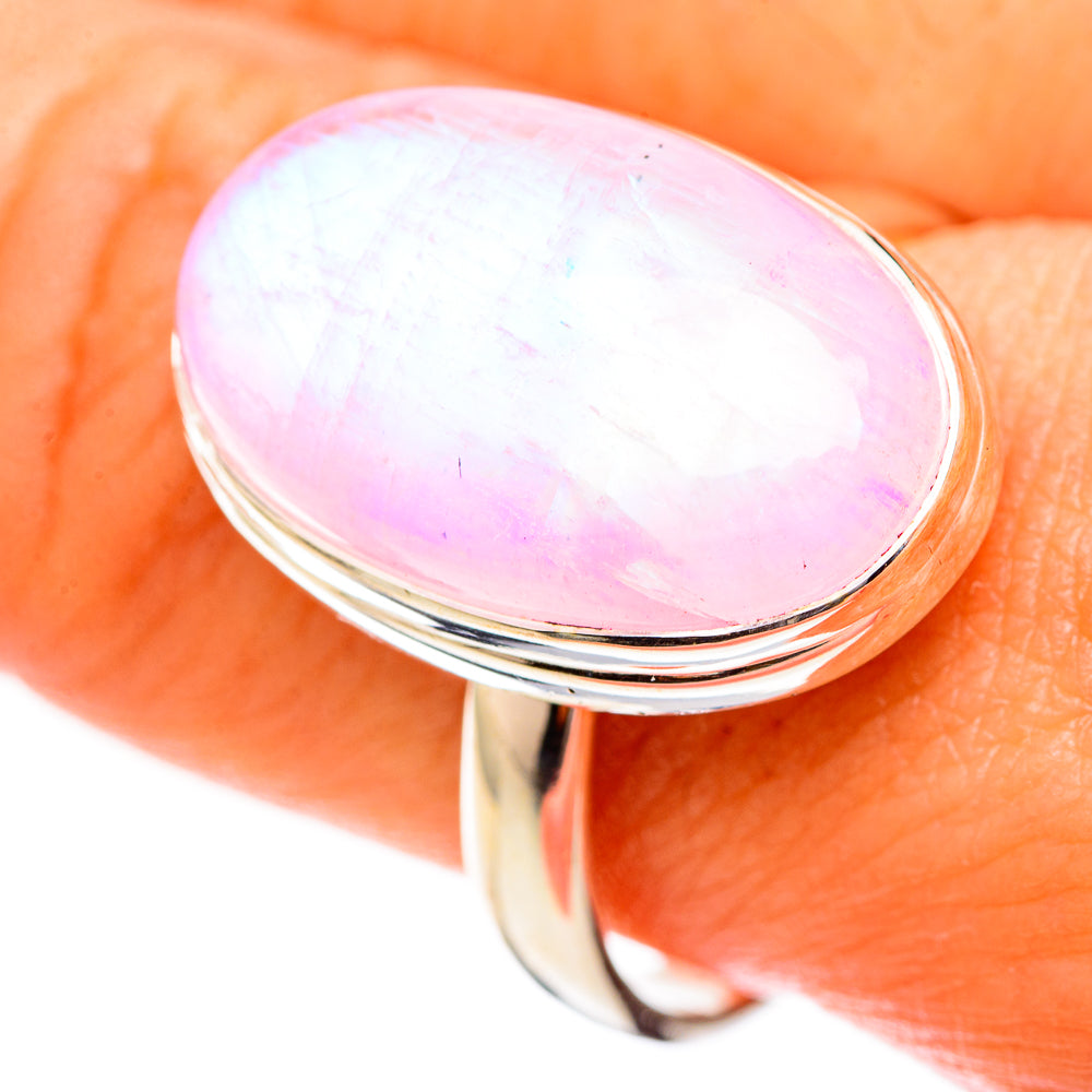 Pink Moonstone Rings handcrafted by Anasilvercos - RING123695