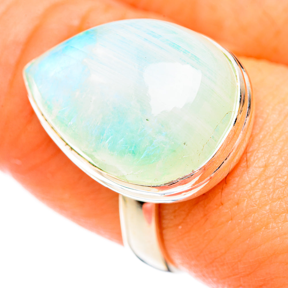 Green Moonstone Rings handcrafted by Anasilvercos - RING123710