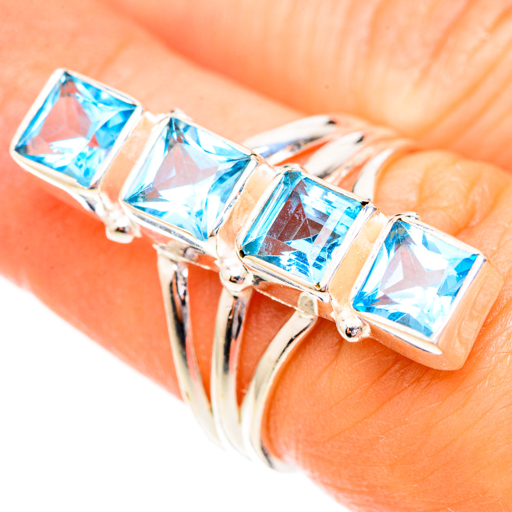 Swiss Blue Topaz Rings handcrafted by Anasilvercos - RING123719