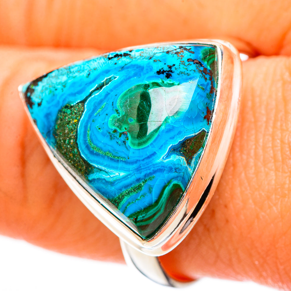 Malachite In Chrysocolla Rings handcrafted by Anasilvercos - RING123732
