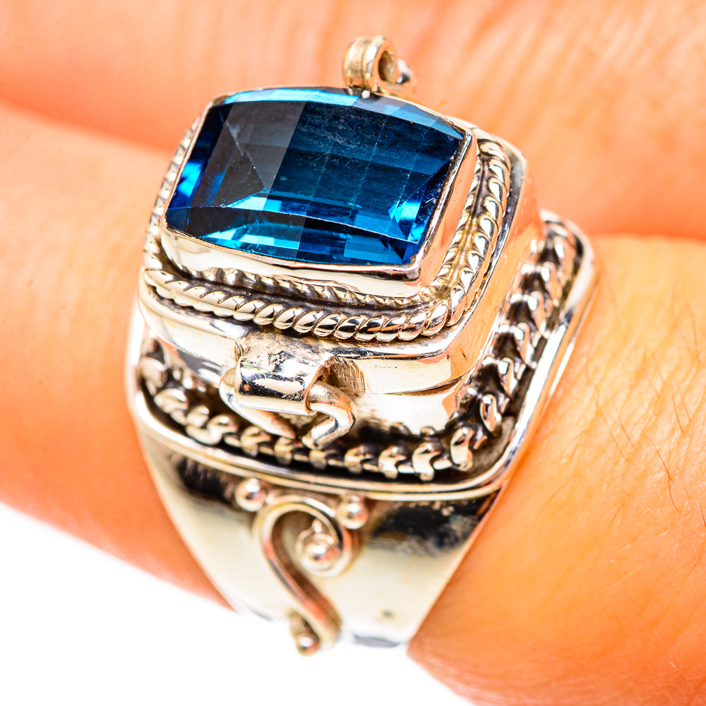 Swiss Blue Topaz Rings handcrafted by Anasilvercos - RING123746